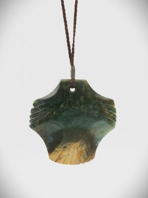Moko Pounamu Contemporary Bird NZ Genuine Blue Inanga Greenstone - Manu