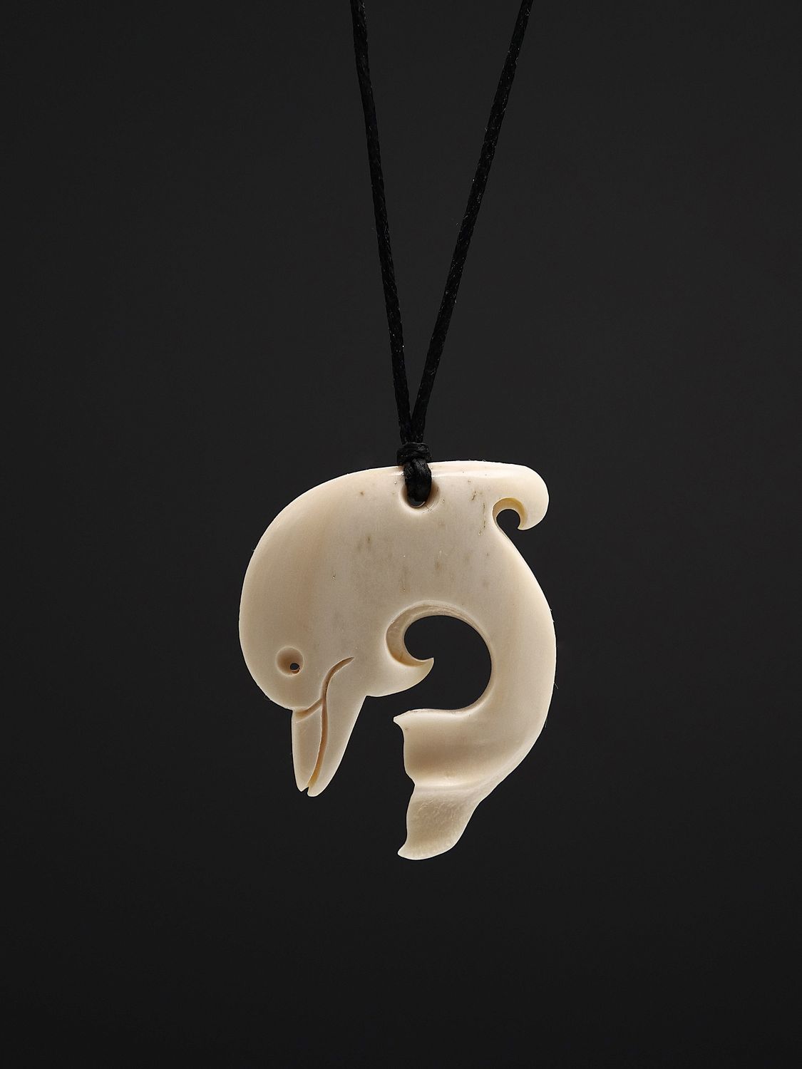 Moko Pounamu,  Dolphin Bone Carving - Korokoro