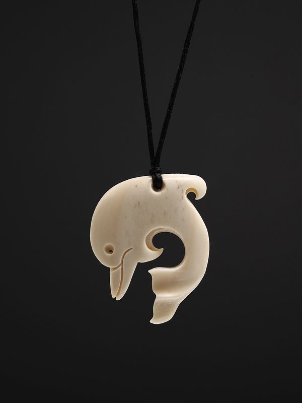 Moko Pounamu,  Dolphin Bone Carving - Korokoro