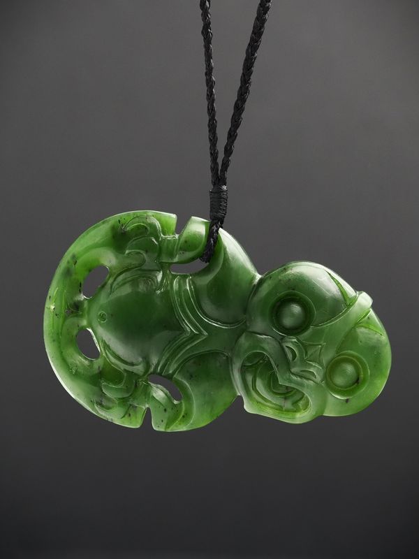 Moko Pounamu Hei Tiki NZ Genuine Kawakawa Greenstone - Takanini