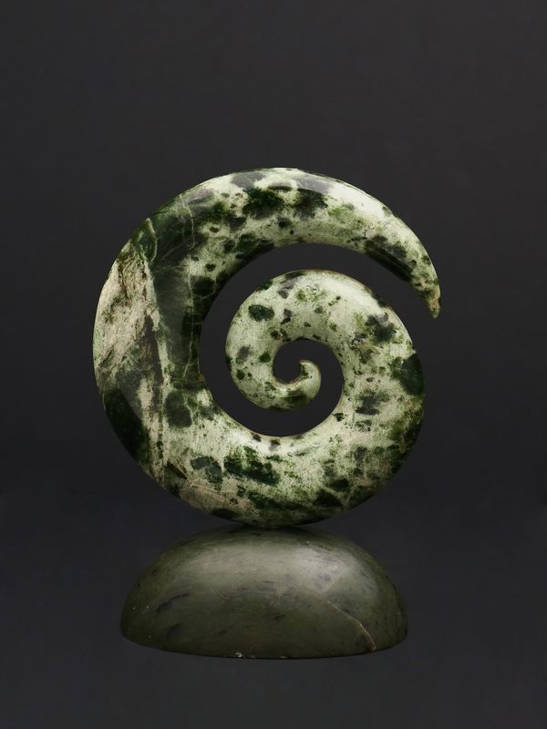 Moko Pounamu Koru NZ Genuine Kahotea & Inanga Greenstone - Manaaki Mara