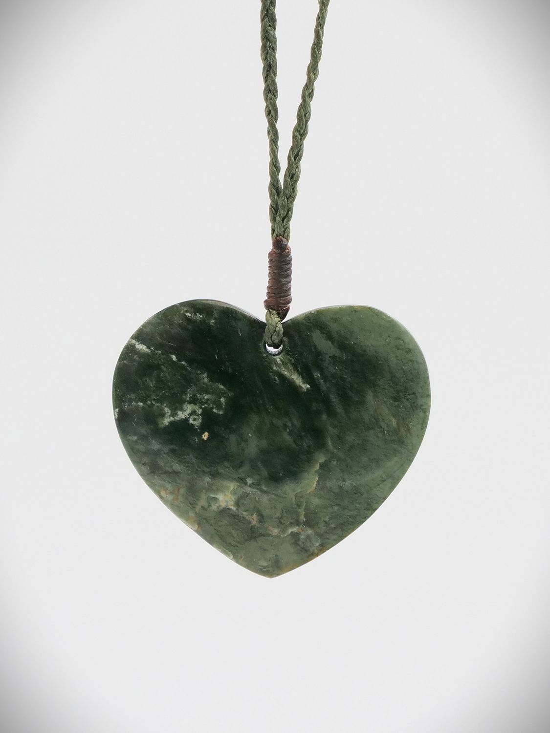 Moko Pounamu Heart NZ Genuine Kokopu Greenstone - Waiwera