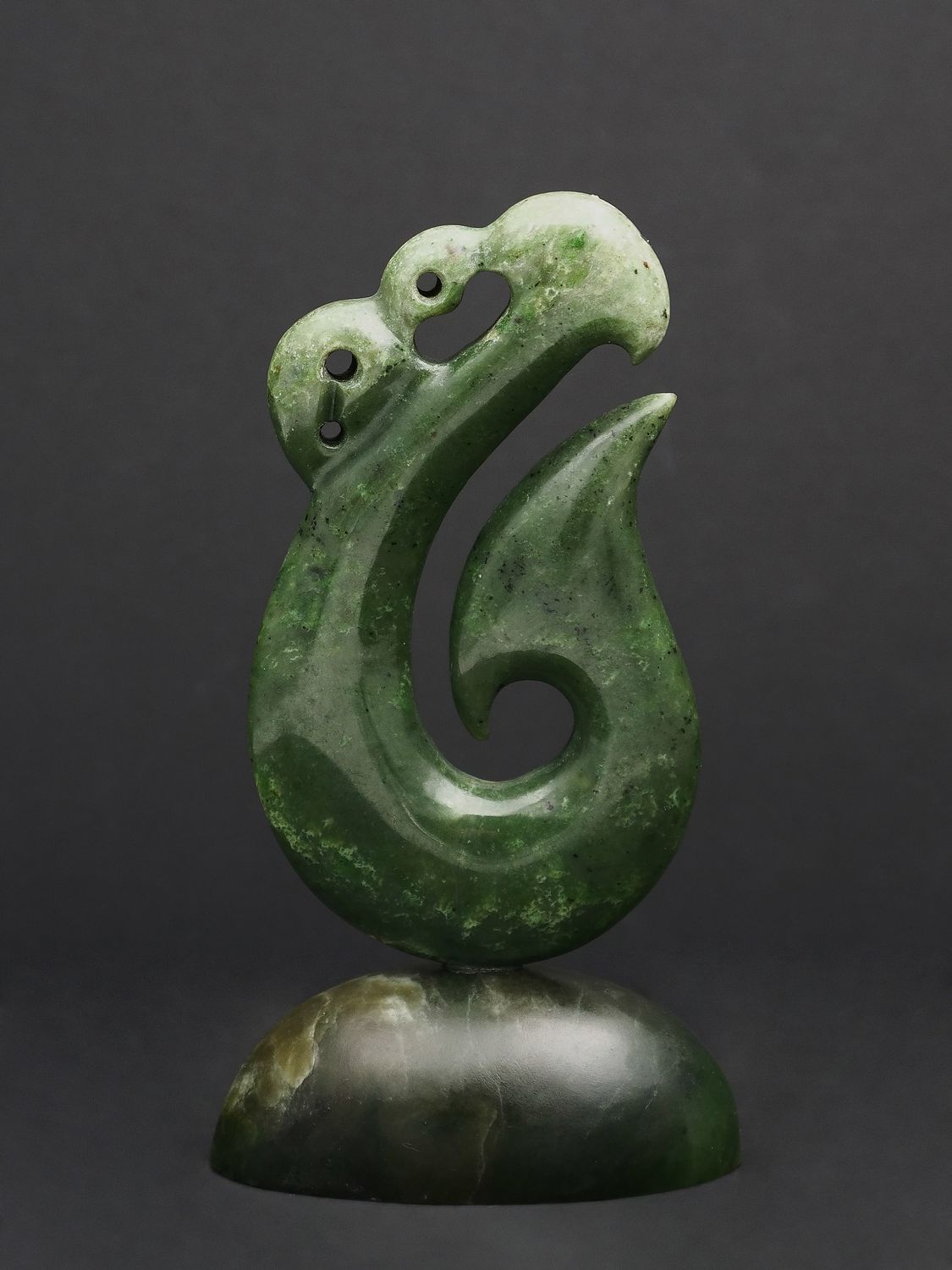 Moko Pounamu Manaia NZ Genuine Kahotea & Kawakawa Greenstone  - Kokiri