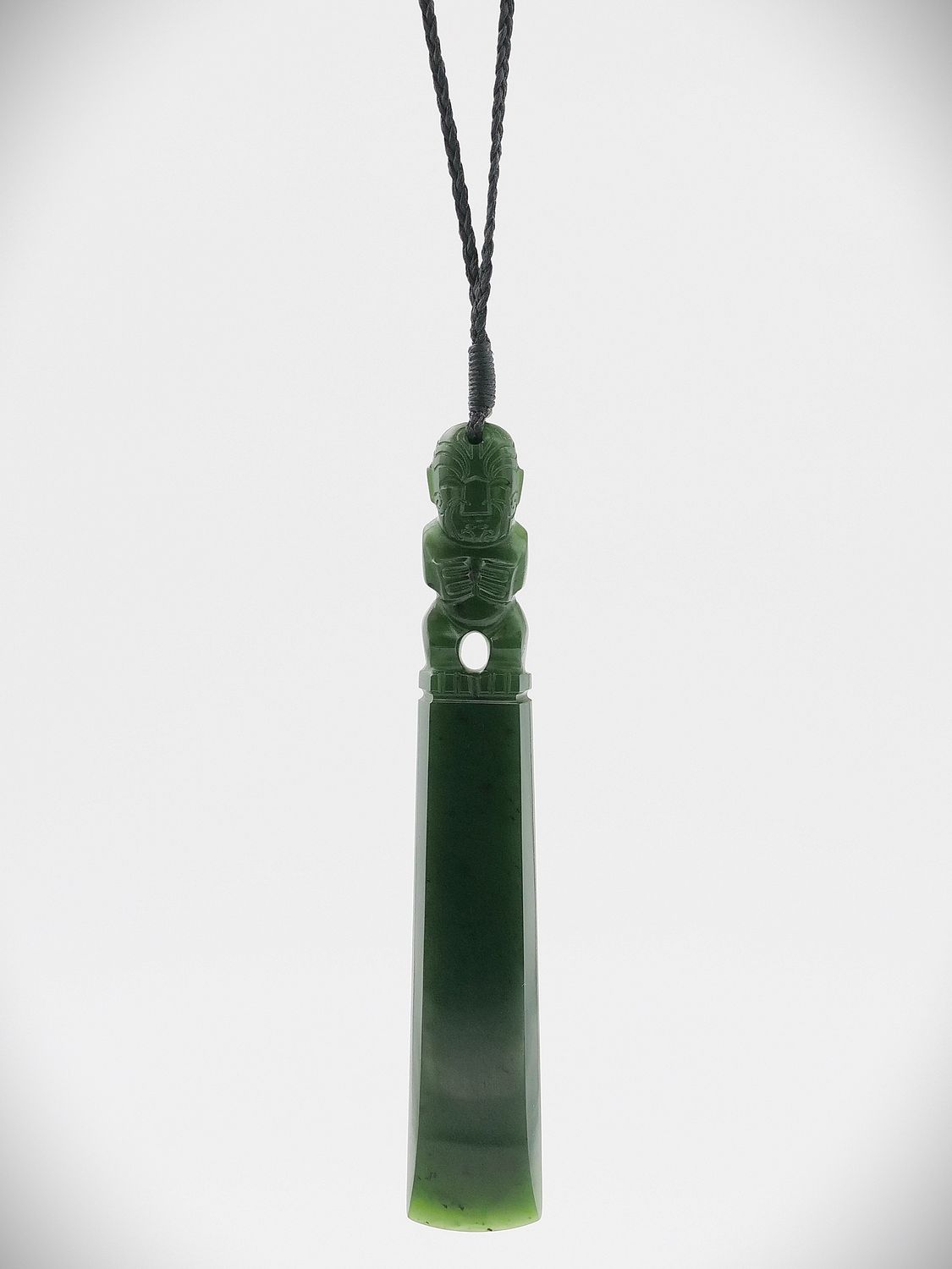 Moko Pounamu Hei Tiki NZ Genuine Kawakawa Greenstone - Rangiuru