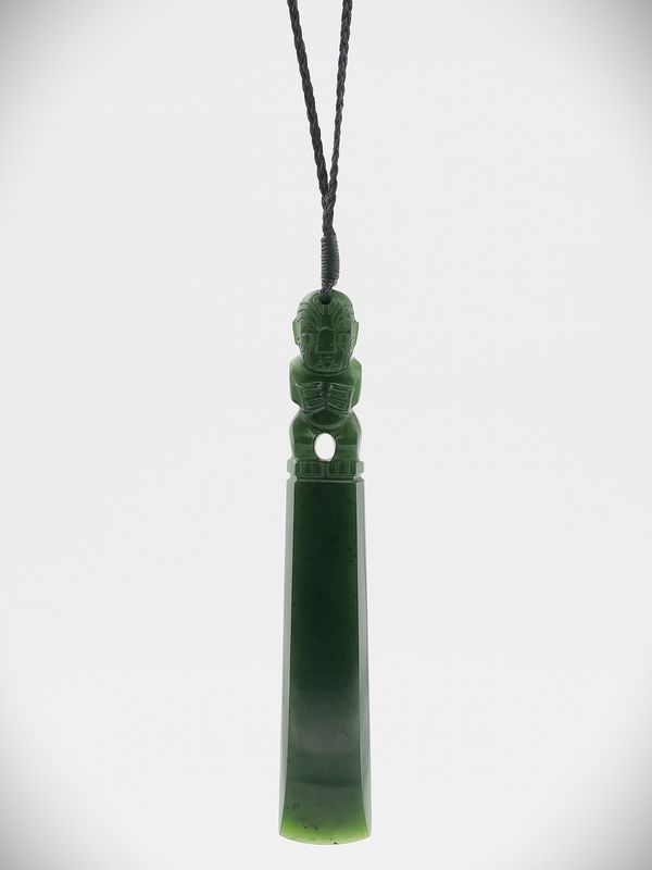 Moko Pounamu Hei Tiki NZ Genuine Kawakawa Greenstone - Rangiuru