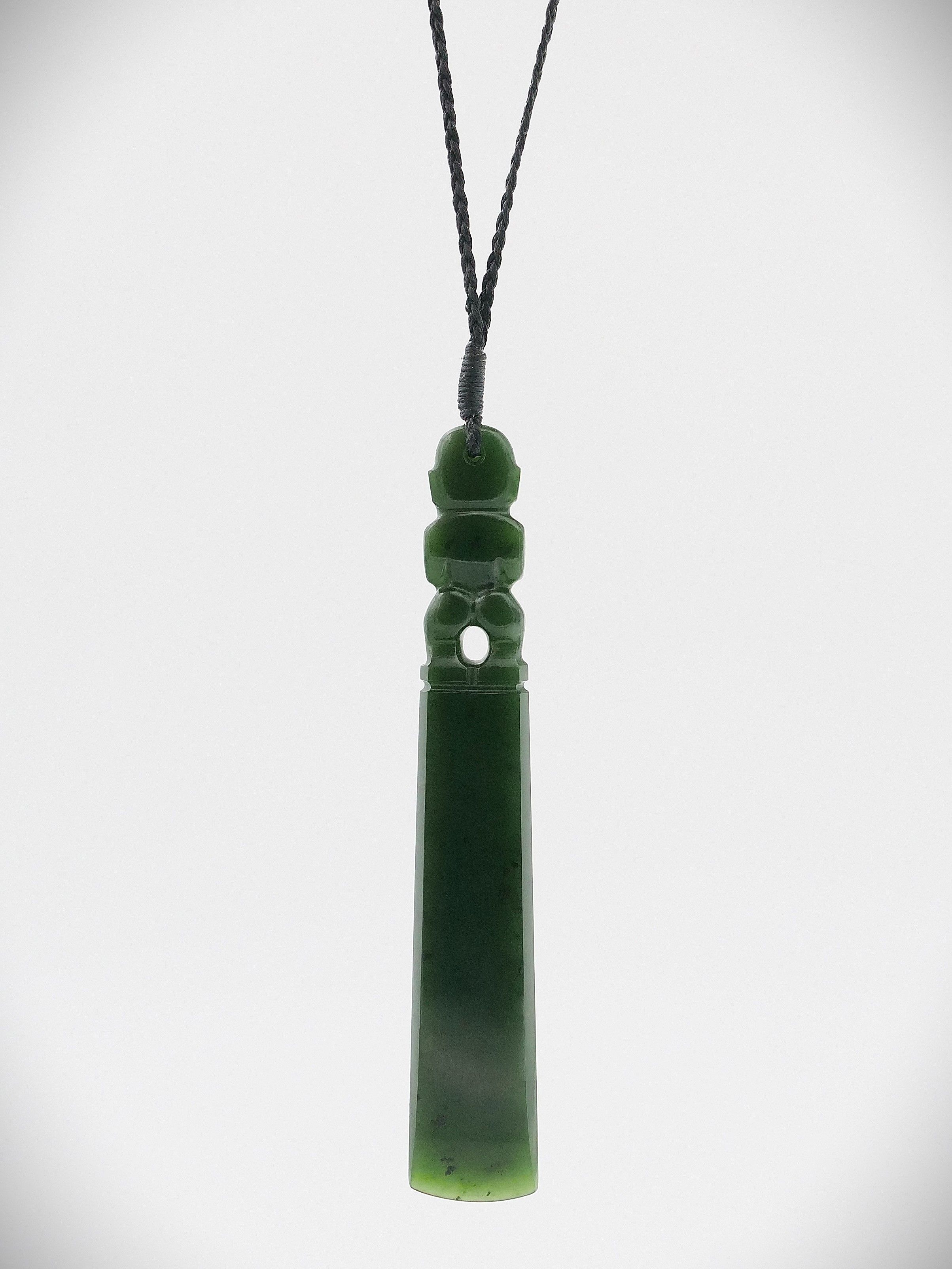 Moko Pounamu Hei Tiki NZ Genuine Kahotea Greenstone -