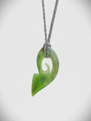 Moko Pounamu Contemporary Koru NZ Genuine Kahurangi Greenstone - Taupaki
