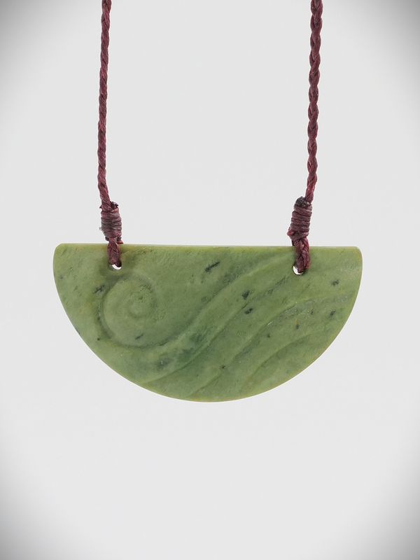 Moko Pounamu Kouma Breastplate NZ Genuine Raukaraka Greenstone - Pepepe