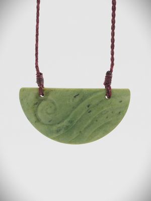 Moko Pounamu Kouma Breastplate NZ Genuine Raukaraka Greenstone - Pepepe