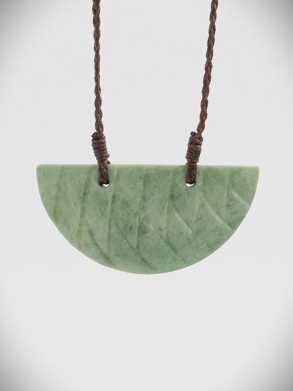 Moko Pounamu Kouma Breastplate NZ Genuine Kahotea Greenstone - Waingaro