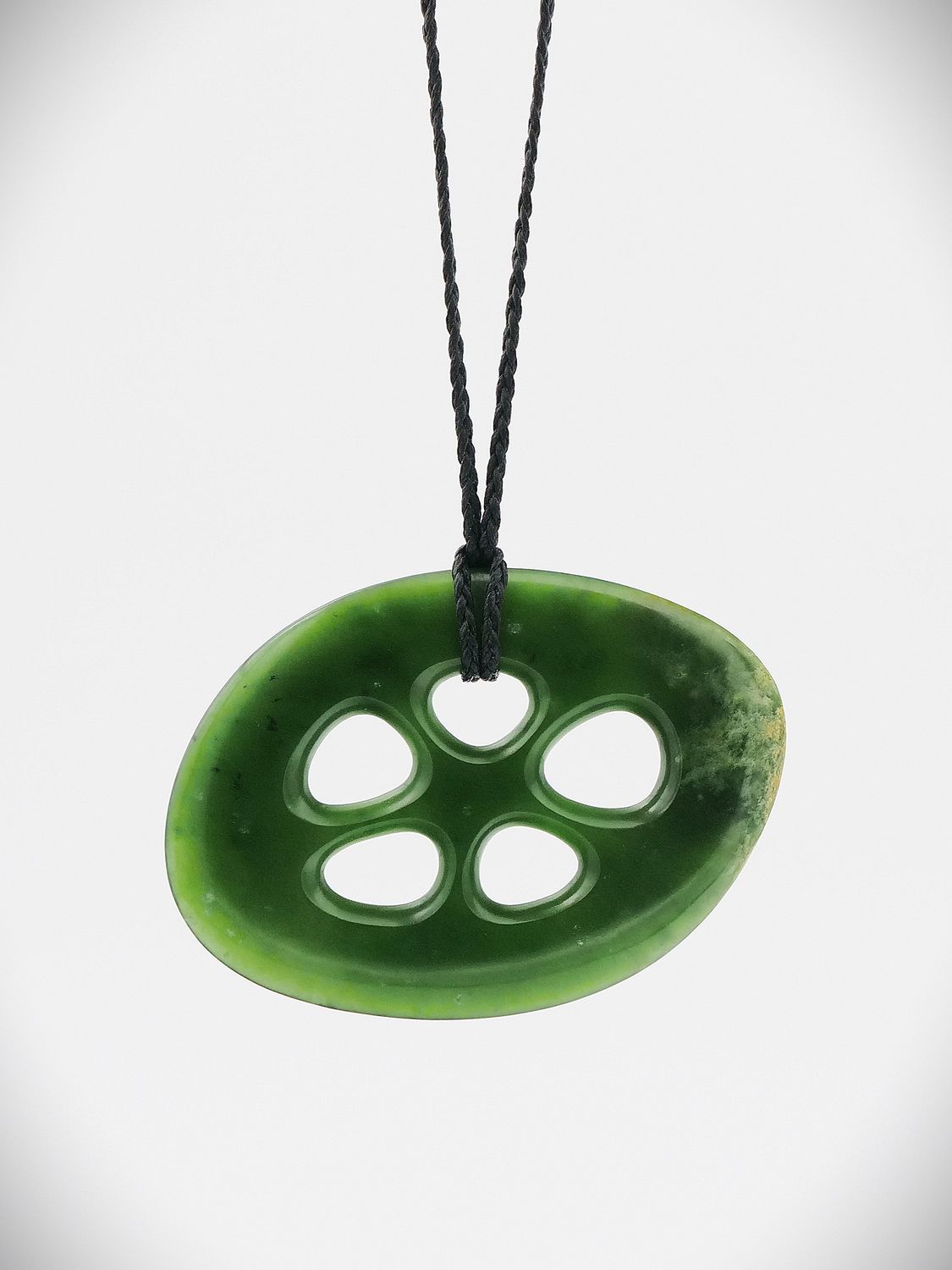 Moko Pounamu Contemporary Design NZ Genuine Marsden Flower  Greenstone - Kaiuma