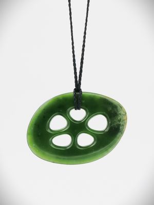 Moko Pounamu Contemporary Design NZ Genuine Marsden Flower  Greenstone - Kaiuma