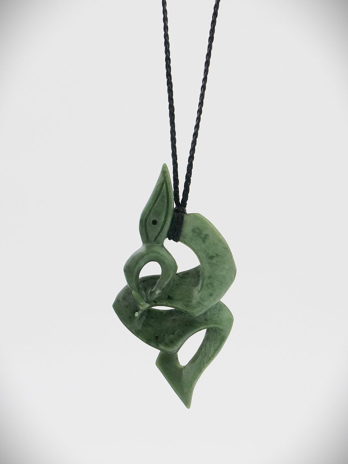 Moko Pounamu Manaia NZ Genuine Kokopu Greenstone - Kotemaori