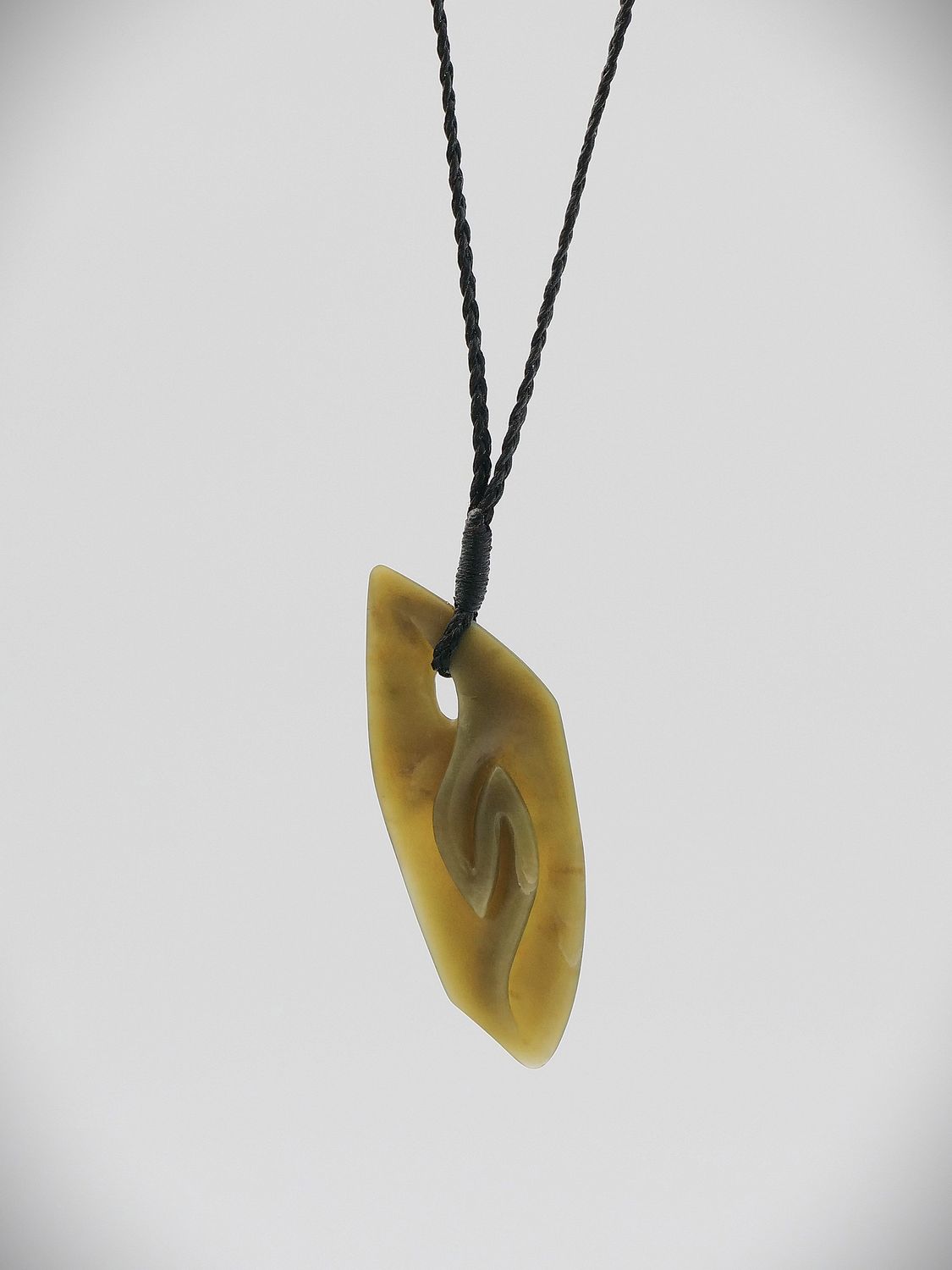 Moko Pounamu Contemporary Koru NZ Genuine Inanga Greenstone - Kaihoka