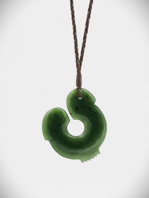 Moko Pounamu Kaka Pōria NZ Genuine Kawakawa Greenstone - Muritai