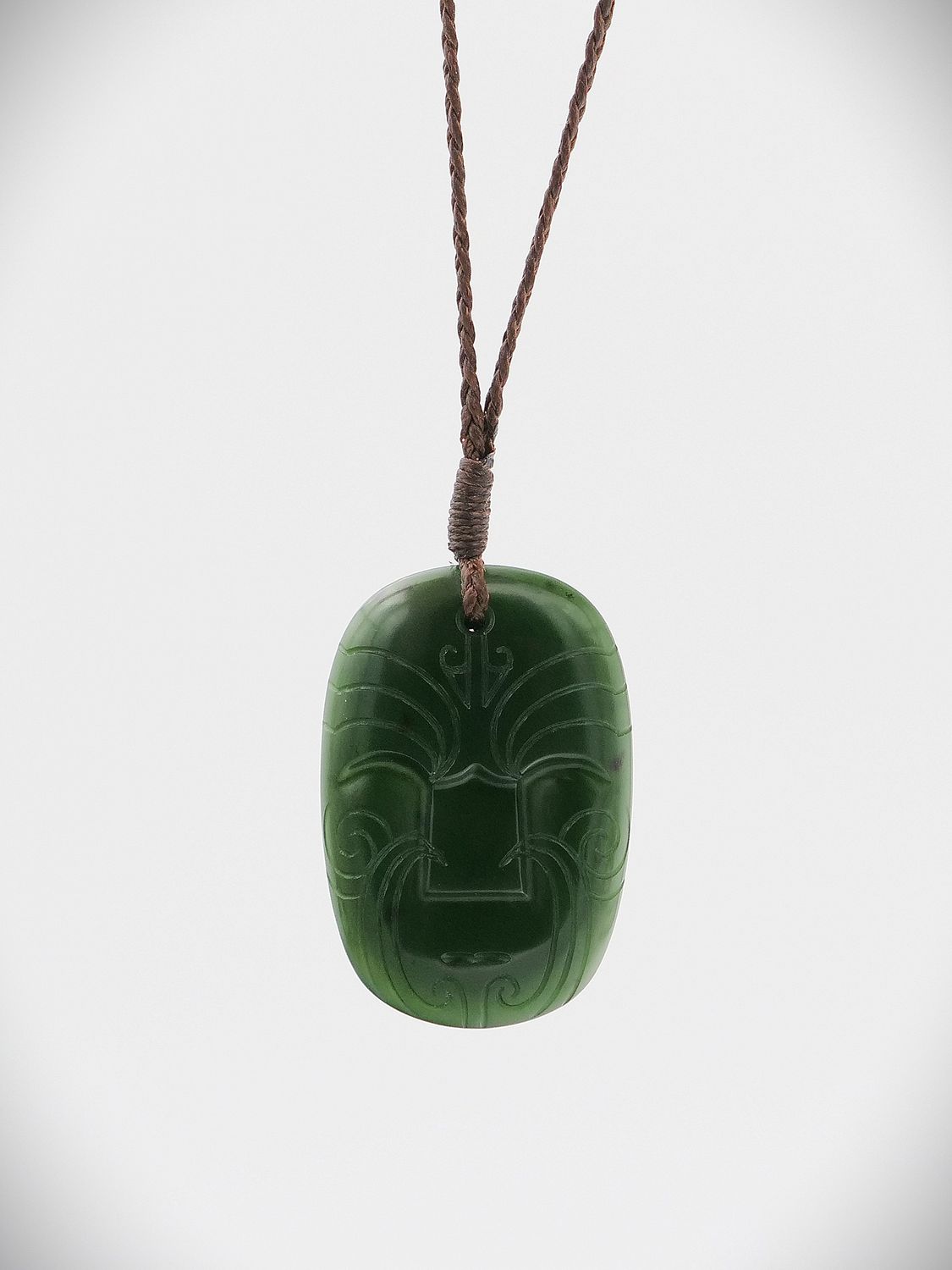 Moko Pounamu Koruru NZ Genuine Kawakawa Greenstone - Turakirae