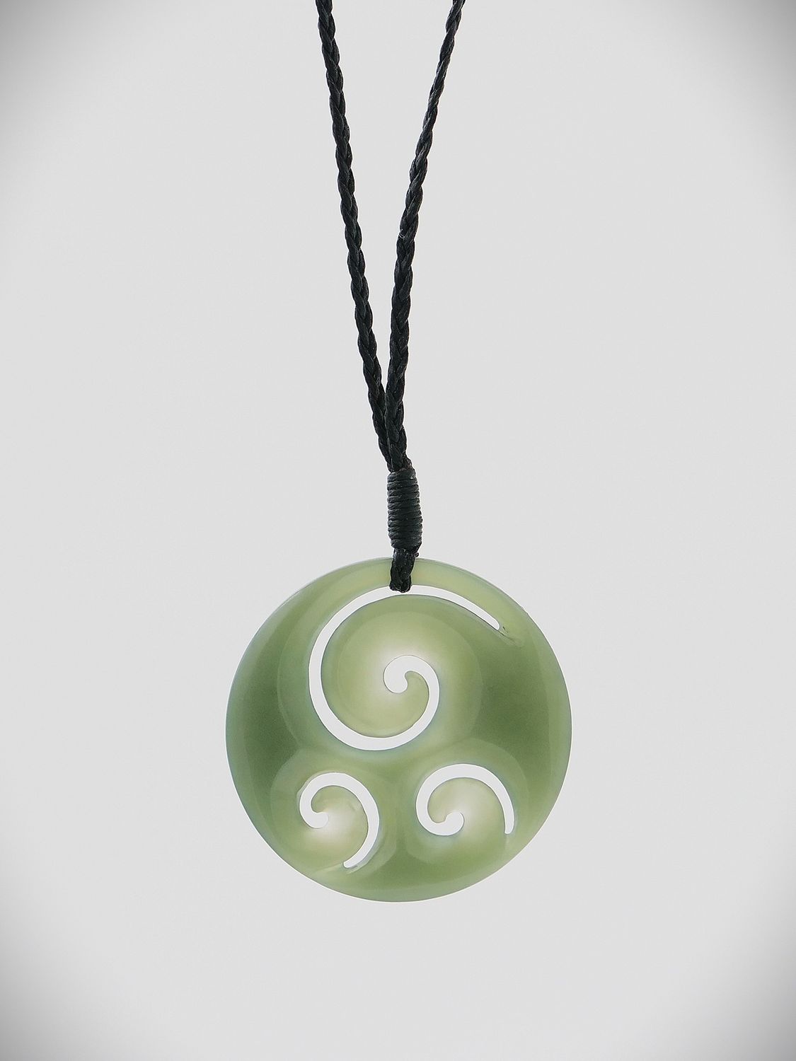 Moko Pounamu Porohita (Disc) Koru NZ Genuine Inanga Greenstone - Mangaohae
