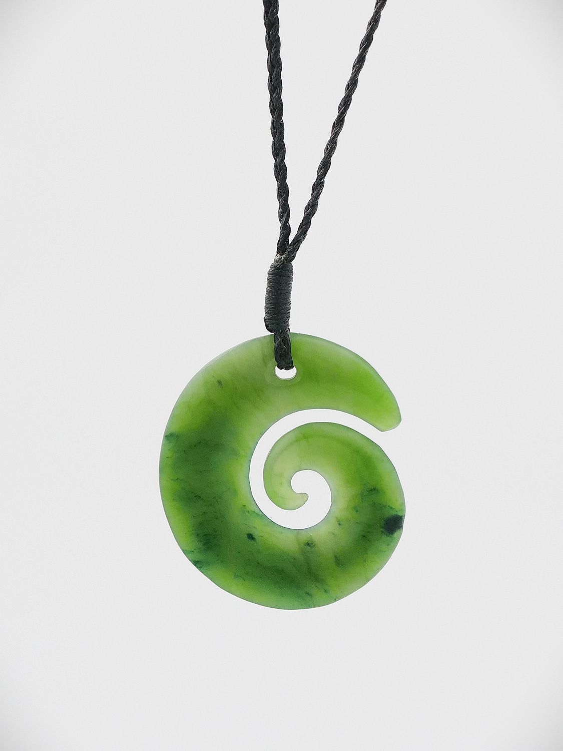 Moko Pounamu Koru NZ Genuine Kahurangi Greenstone - Haurangi