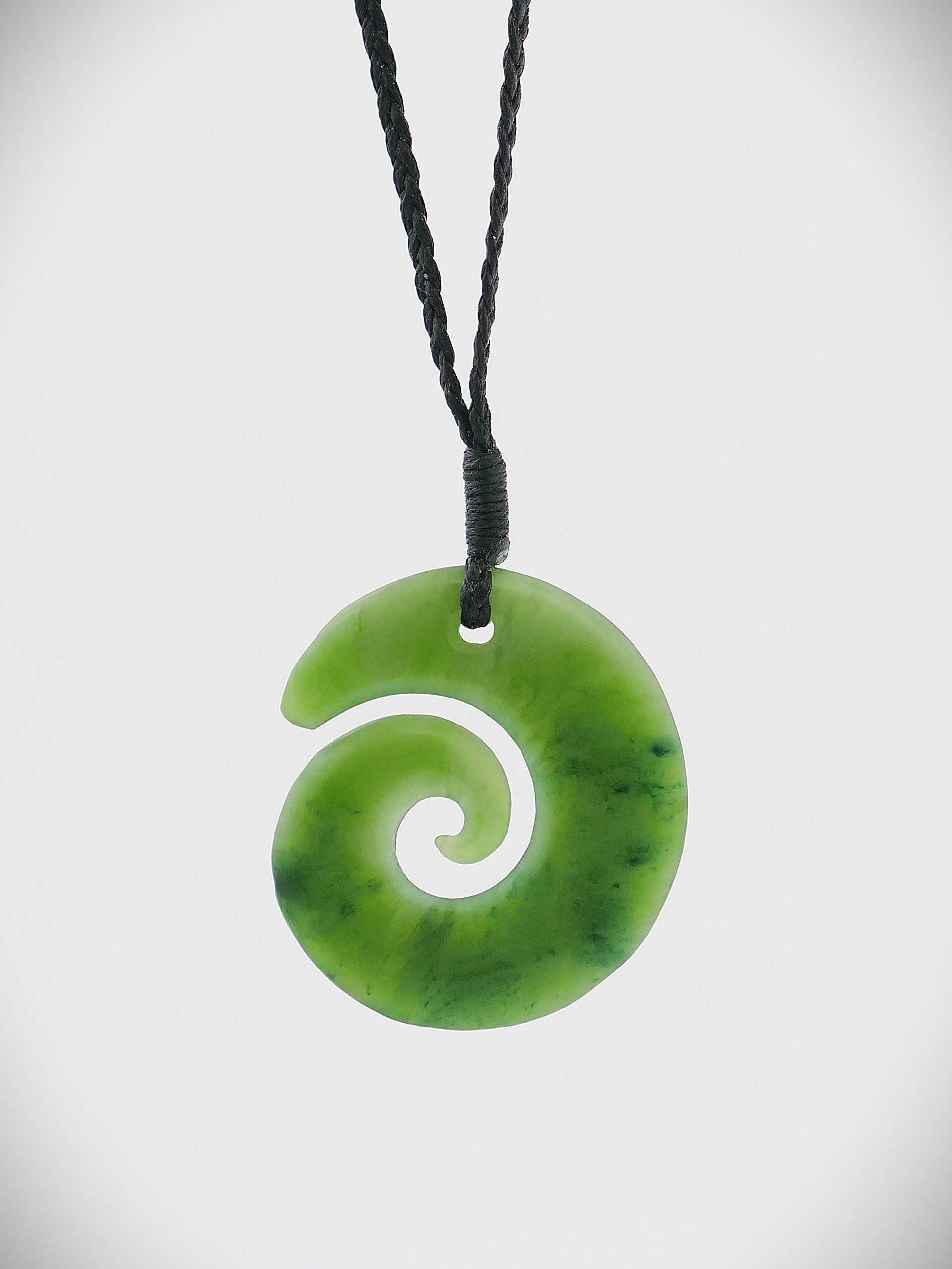 Moko Pounamu Koru NZ Genuine Kahurangi Greenstone - Haurangi