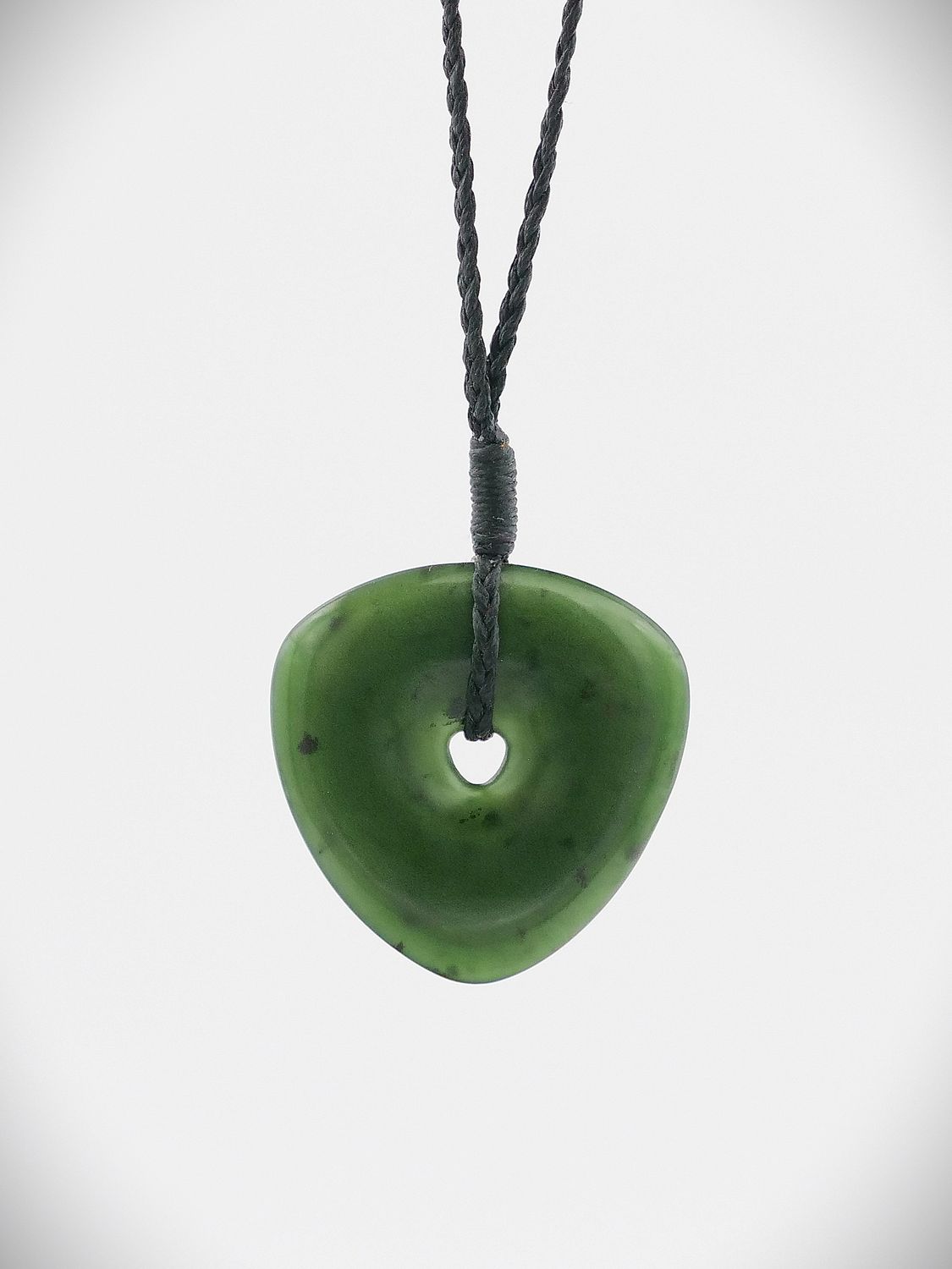 Moko Pounamu Contemporary Design NZ Genuine Kawakawa Greenstone - Ruakokoputuna