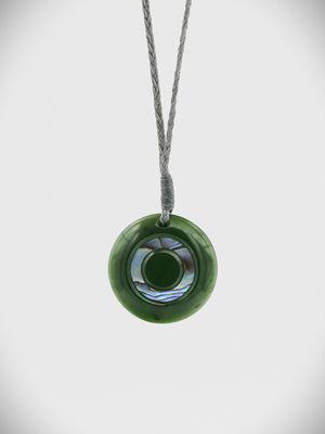 Moko Pounamu Porohita (Disc) NZ Genuine Kawakawa Greenstone - Tuturumuri