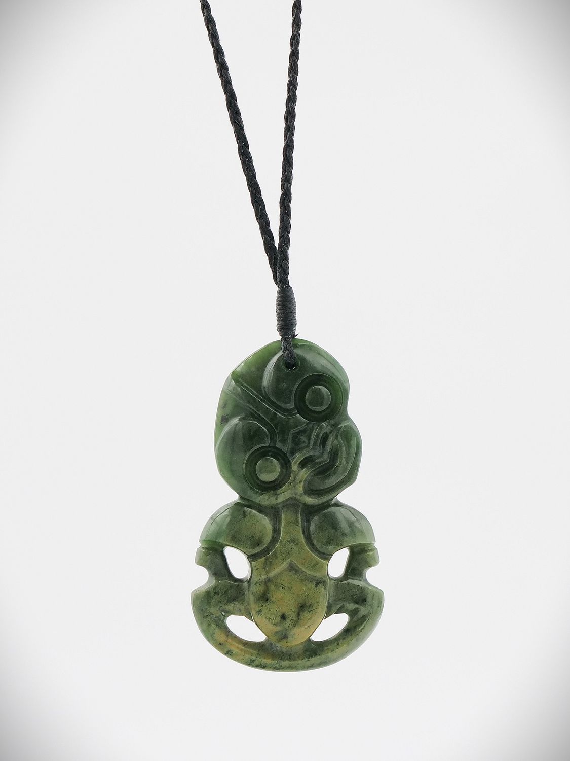 Moko Pounamu Hei Tiki NZ Genuine Marsden Flower Greenstone - Pakuratahi