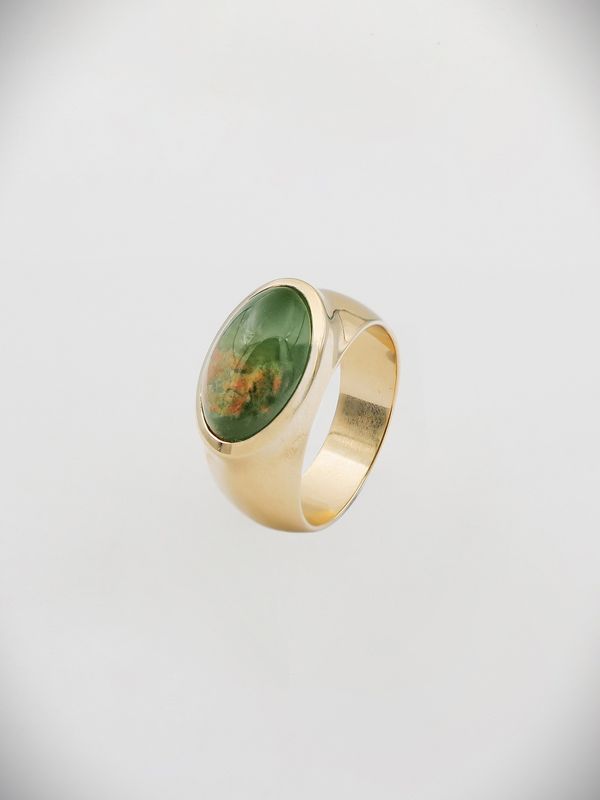 Moko Pounamu Gilt Jewellery Kahurangi Flower Pounamu, 9ct Gold Ring 14441