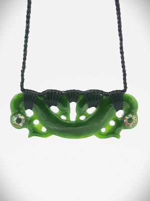 Moko Pounamu Peka Peka NZ Genuine Kahurangi Greenstone - Hinakura