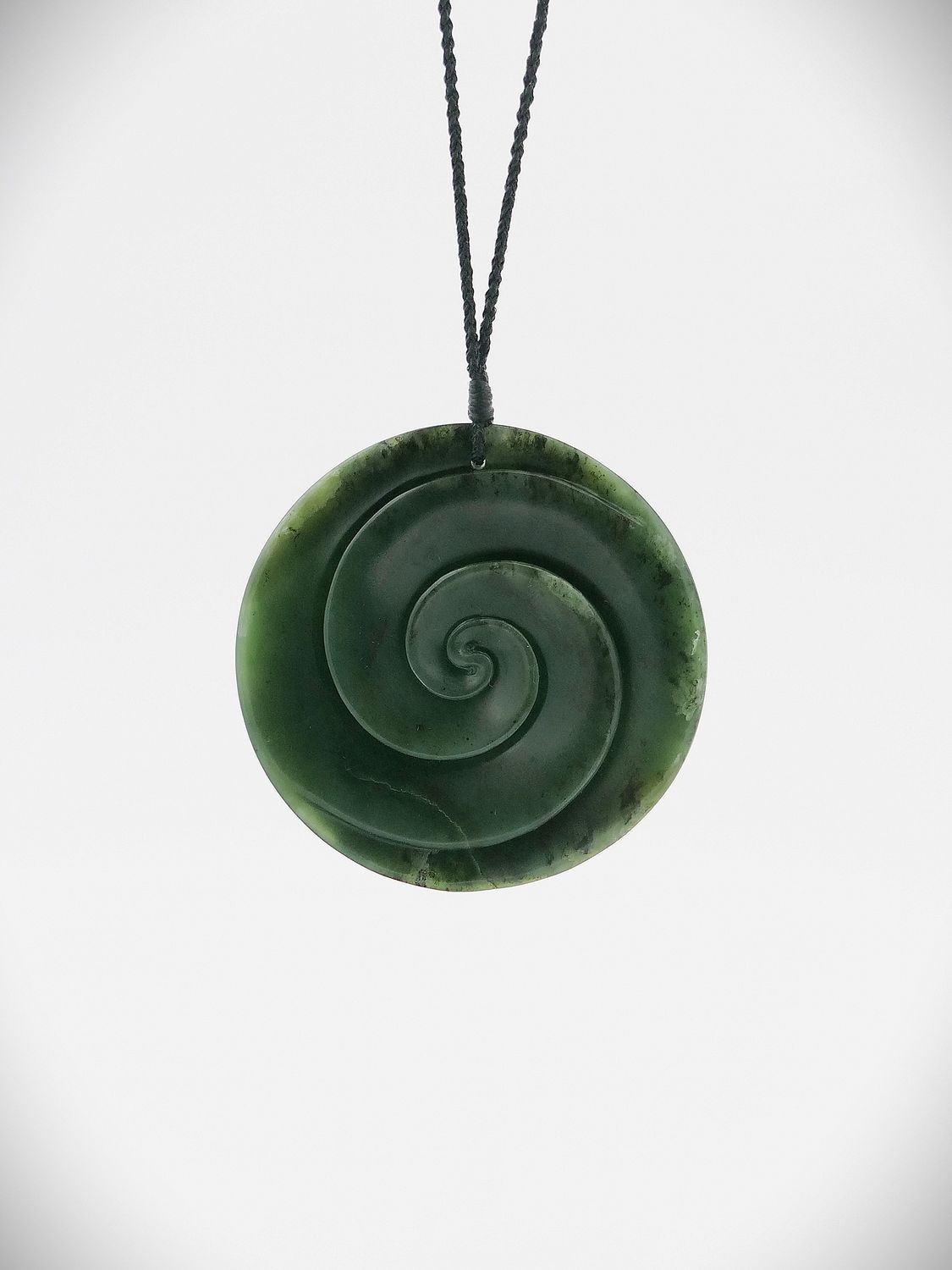 Moko Pounamu Koru Flower NZ Genuine Kawakawa Greenstone - Te Raukawa