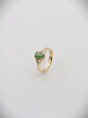 Moko Pounamu Gilt Jewellery Kahurangi Pounamu & 9ct Gold Ring 14465