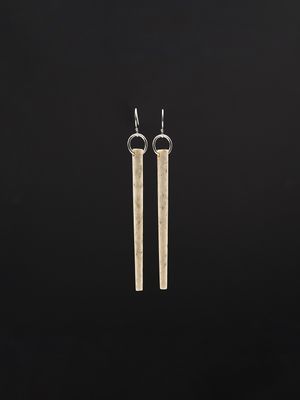 Moko Pounamu Whale Bone and Silver Drop Earrings  14484