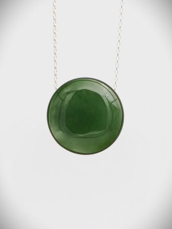 Moko Pounamu Gilt Jewellery Slider NZ Genuine Kahurangi Greenstone & Sterling Silver - Piopio