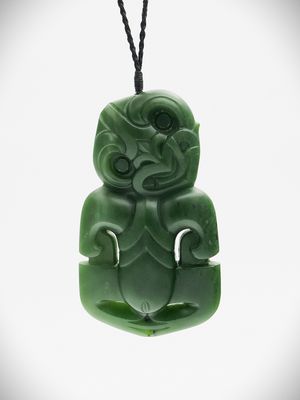 Moko Pounamu Hei Tiki NZ Genuine Kahurangi Greenstone - Kaiwhata
