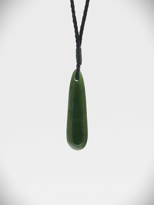 Moko Pounamu Roimata (Teardrop) NZ Genuine Kawakawa Greenstone - Ruapehu