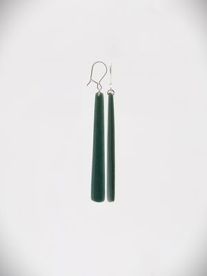 Moko Pounamu NZ Kawakawa Greenstone & Sterling Silver Earrings 15503