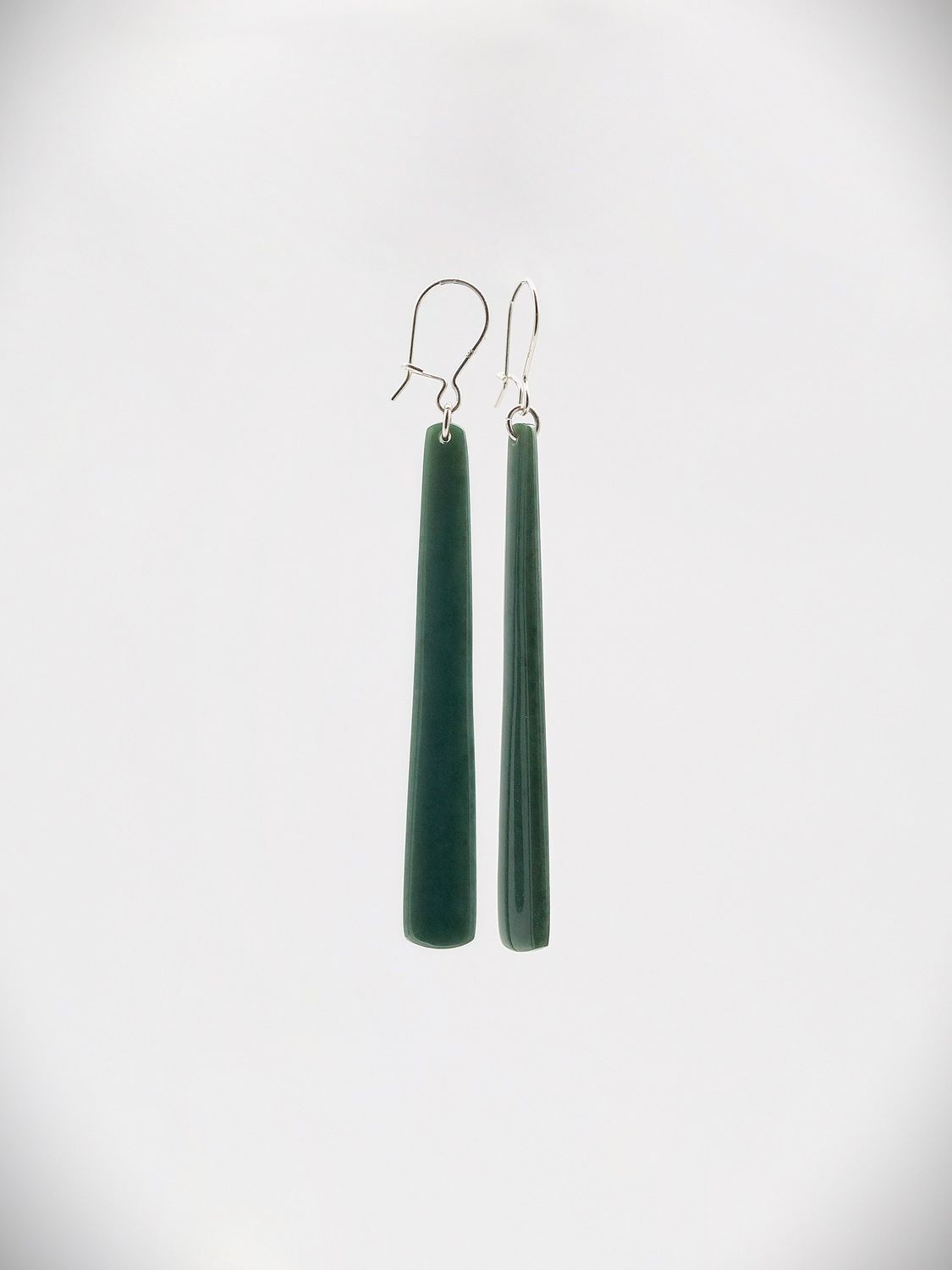 Moko Pounamu NZ Kawakawa Greenstone & Sterling Silver Earrings