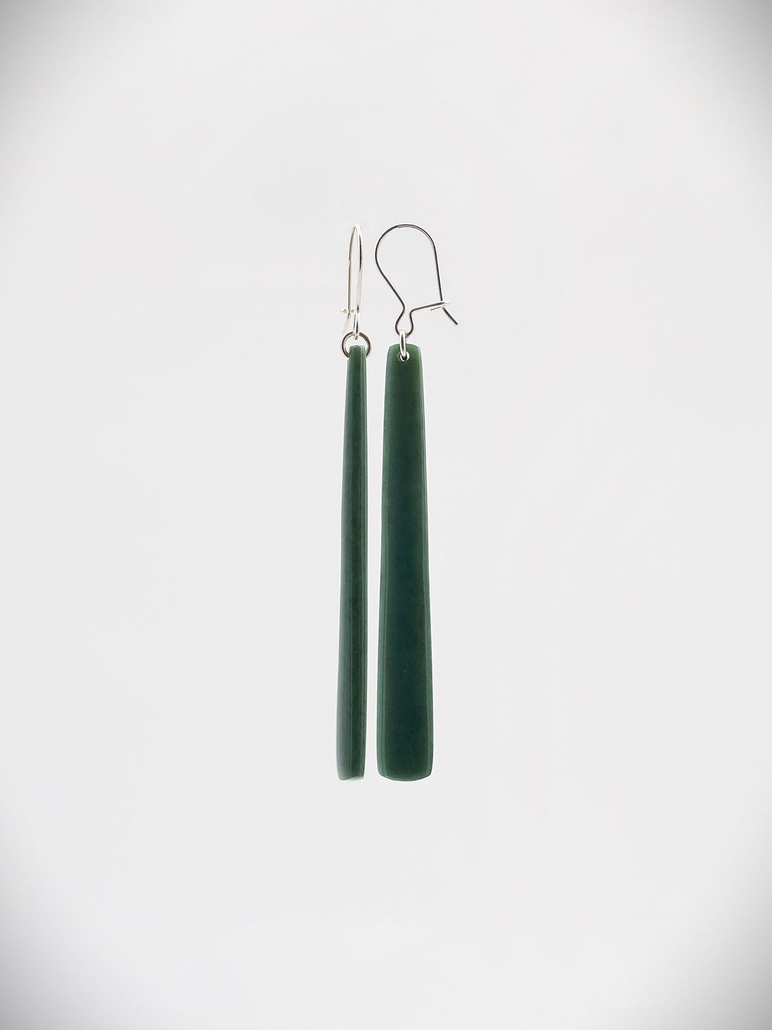 Moko Pounamu NZ Kawakawa Greenstone & Sterling Silver Earrings 15504
