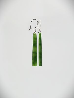 Moko Pounamu NZ Genuine Kahurangi Greenstone & Sterling Silver Earrings 15507