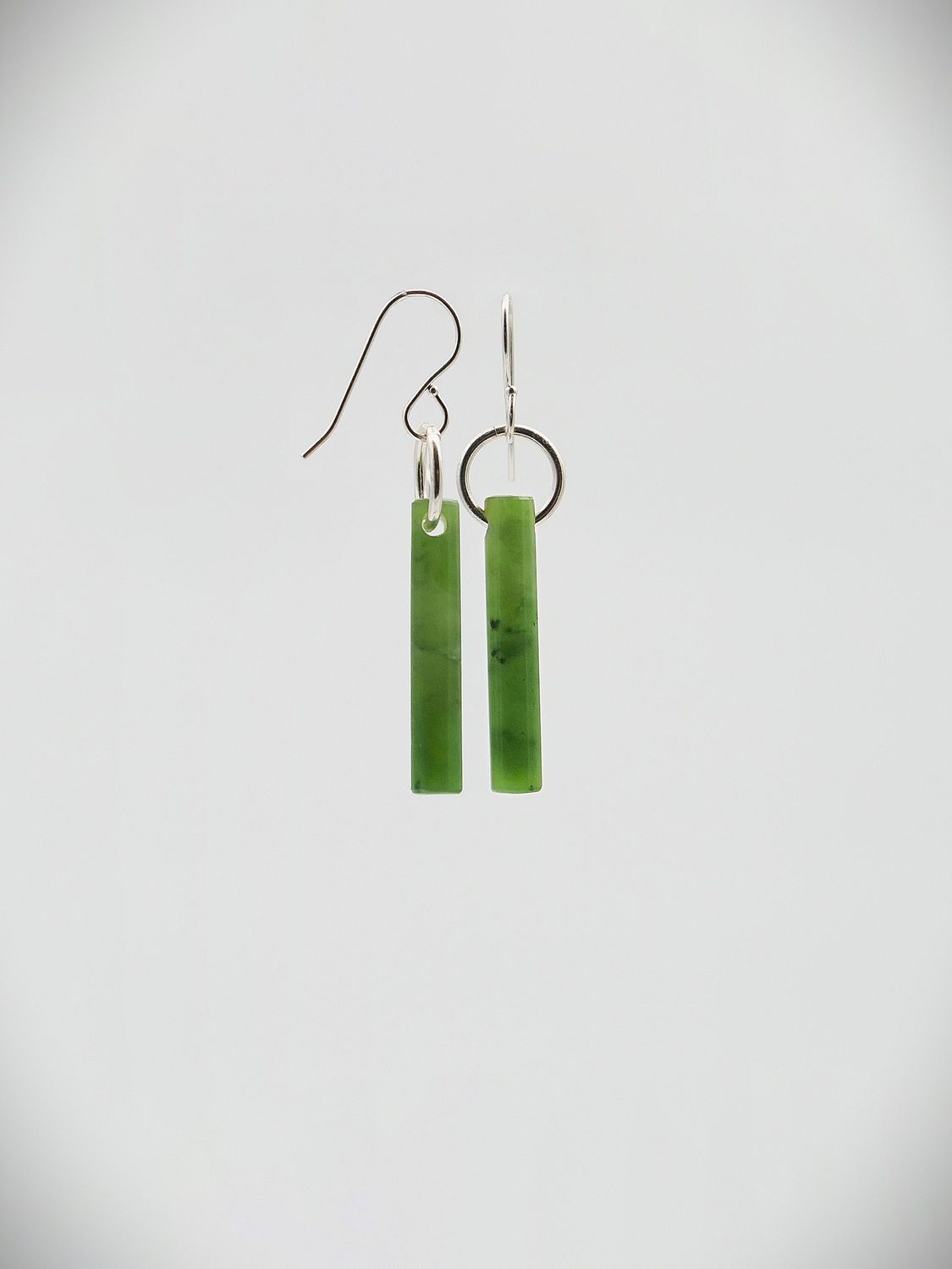 Moko Pounamu NZ Genuine Kahurangi Greenstone & Sterling Silver Earrings