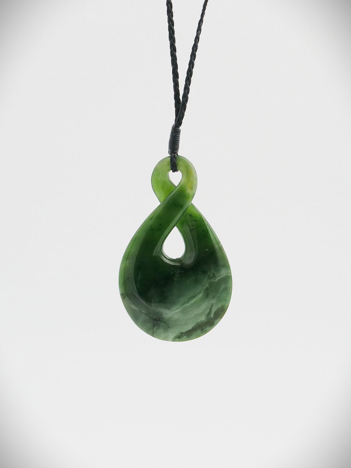 Moko Pounamu Single Pikorua NZ Genuine Marsden Flower Greenstone - Katipo