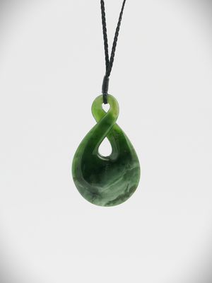Moko Pounamu Single Pikorua NZ Genuine Marsden Flower Greenstone - Katipo