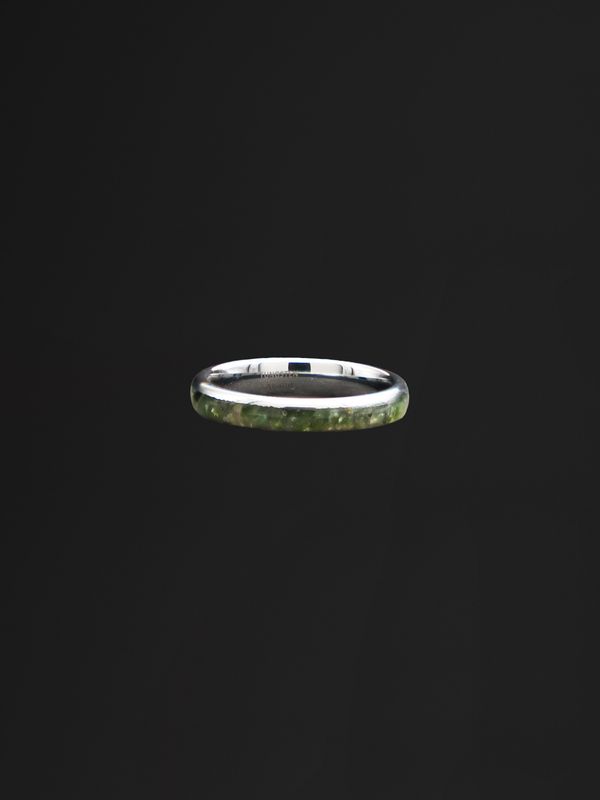 Tungsten Carbide and Pounamu Band Ring 4mm TBR4