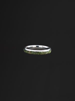 Tungsten Carbide and Pounamu Band Ring 4mm TBR4