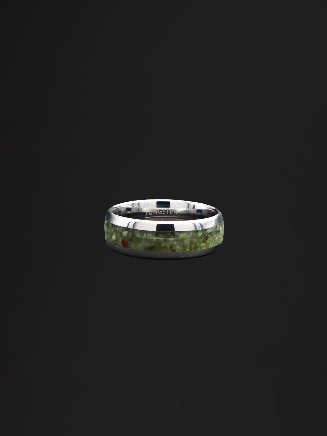 Tungsten Carbide and Pounamu Band Ring 8mm TBR8