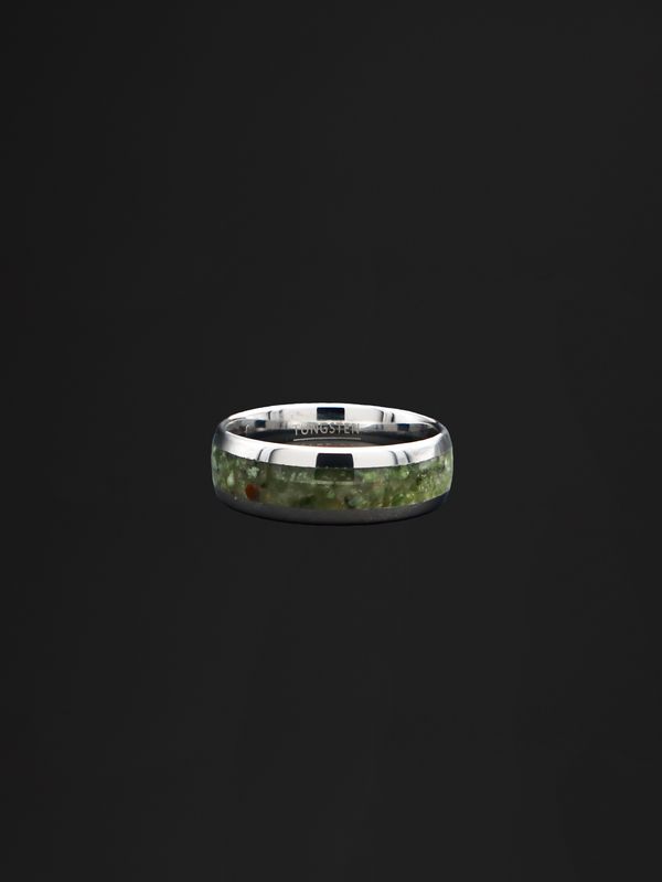 Tungsten Carbide and Pounamu Band Ring 8mm TBR8