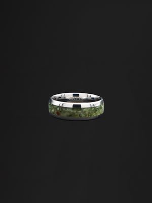 Tungsten Carbide and Pounamu Band Ring 8mm TBR8