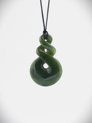 Moko Pounamu Pikorua NZ Genuine Kawakawa Greenstone - Tauweru