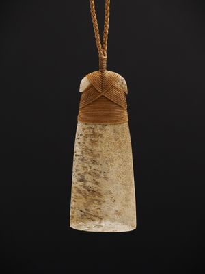 Moko Pounamu Whale Bone Carving Toki - Pepepe