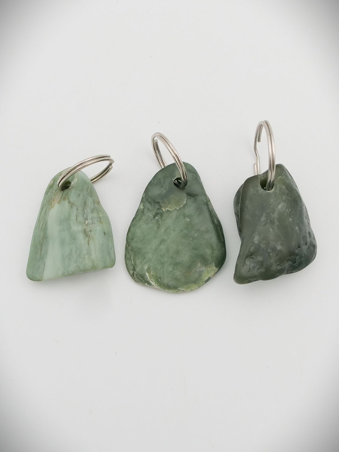 Moko Pounamu NZ Genuine Greenstone Tumbled Key Ring - Medium