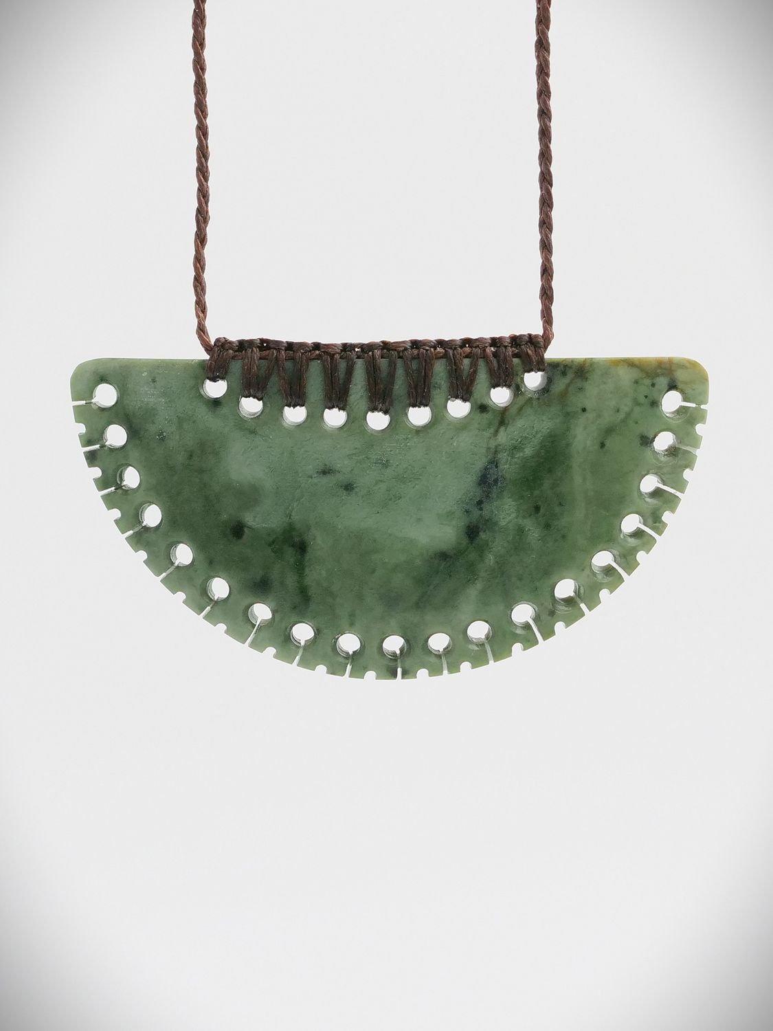 Moko Pounamu Kouma (Breastplate) NZ Genuine Auhunga Flower Greenstone - Matiere